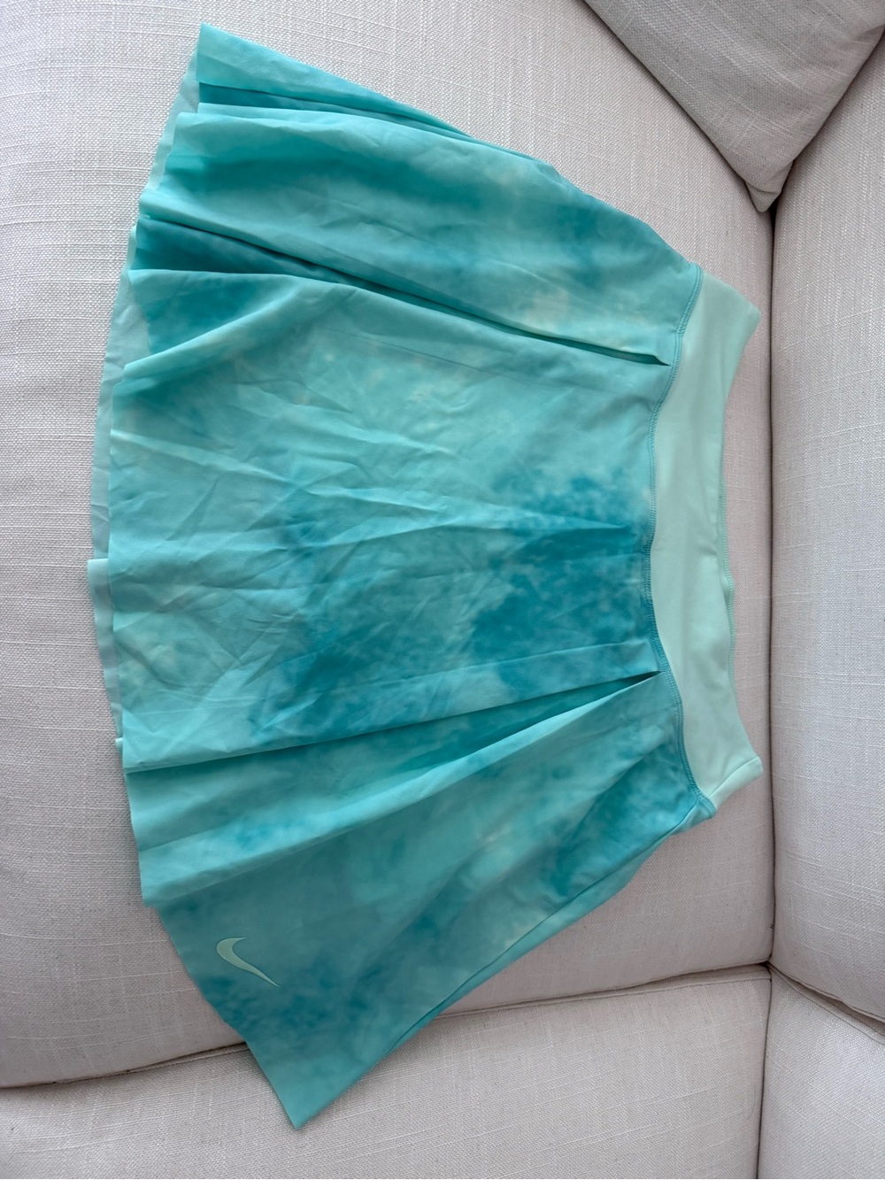 Nike Aqua Tie-Dye Athletic Skirt with Built-In Shorts
